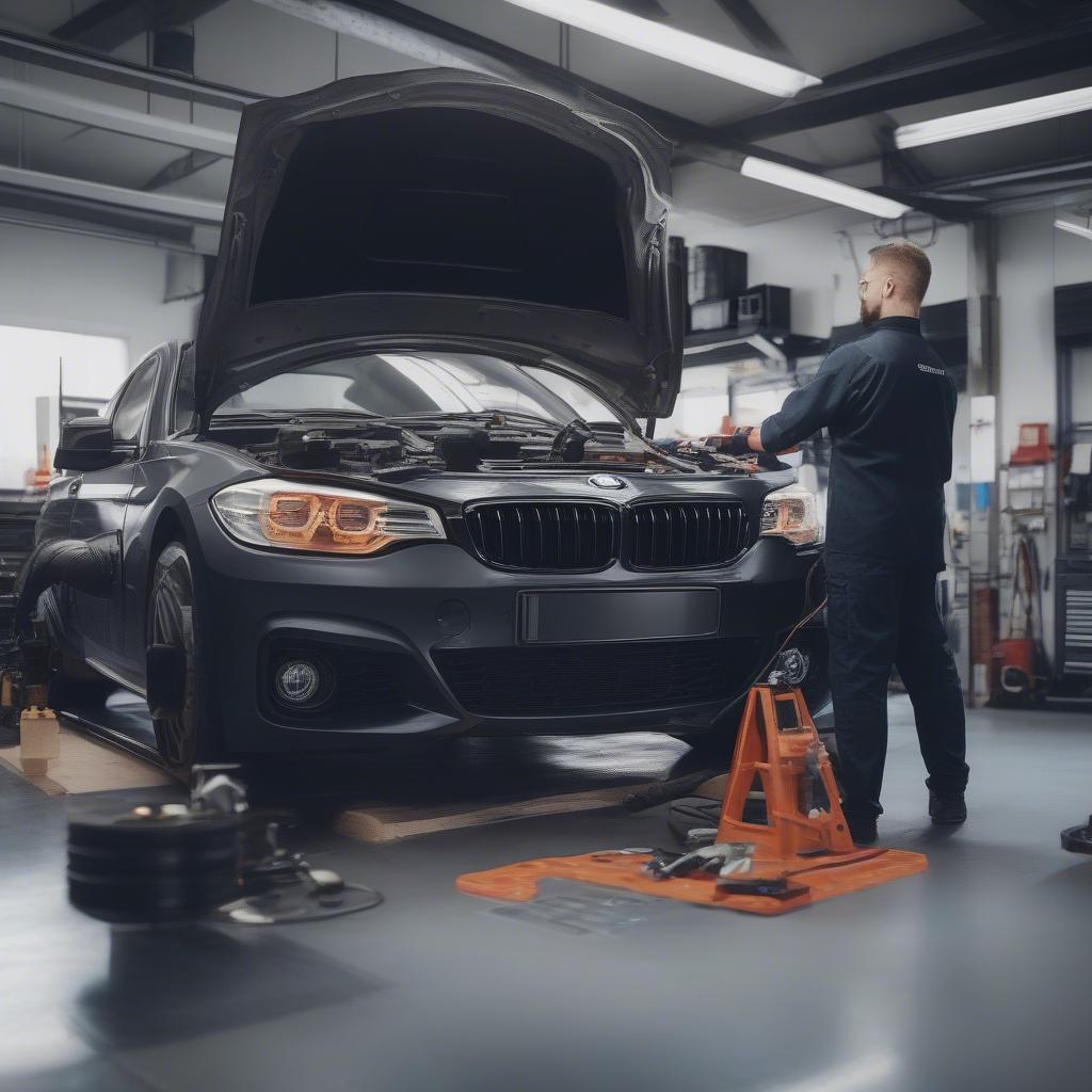 Bảo dưỡng định kỳ cho xe BMW tại xưởng chuyên nghiệp