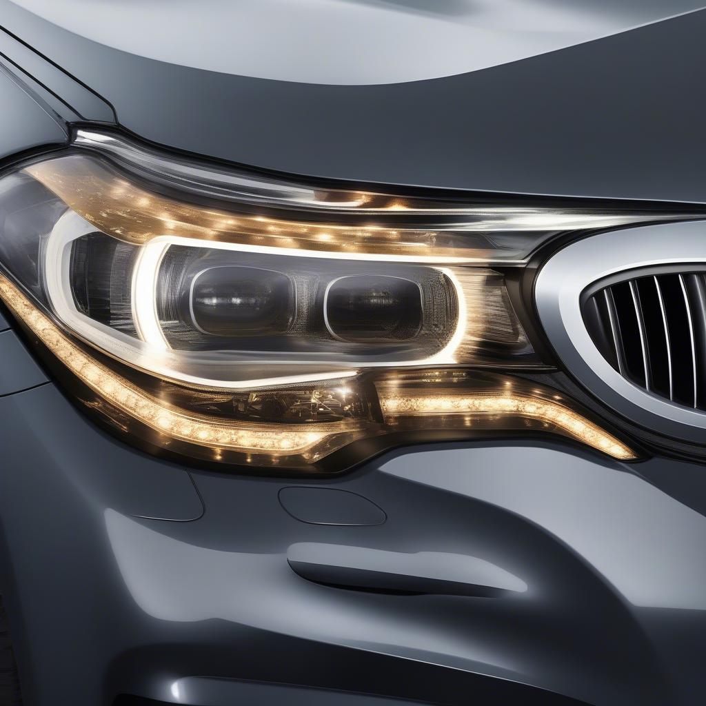 Chi tiết đèn pha LED BMW 5 Series