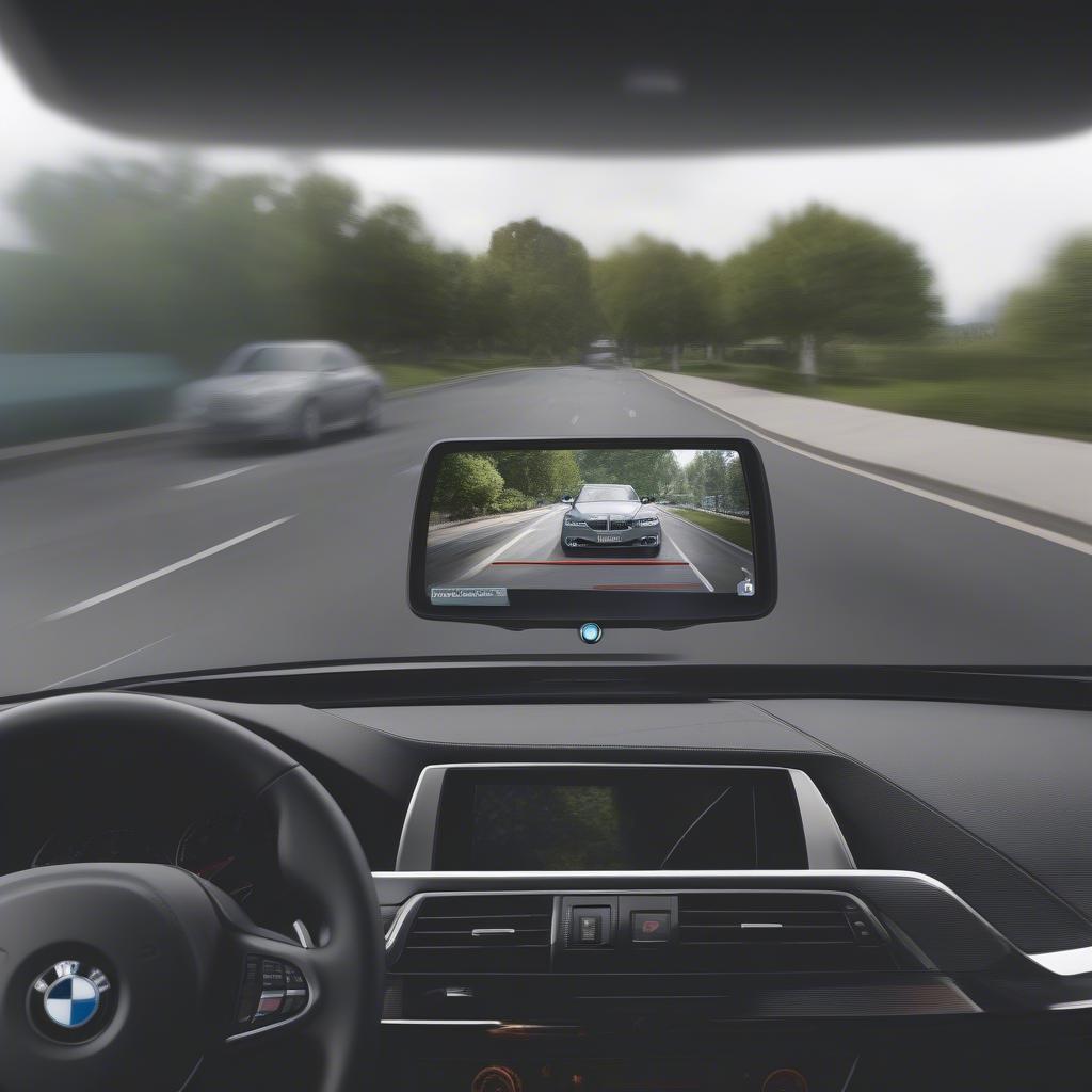 Gương chiếu hậu BMW 640i tích hợp camera lùi