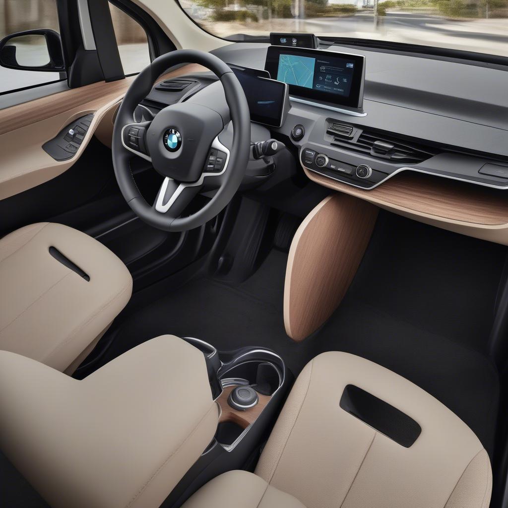 Nội thất và bảng điều khiển BMW i3 2014