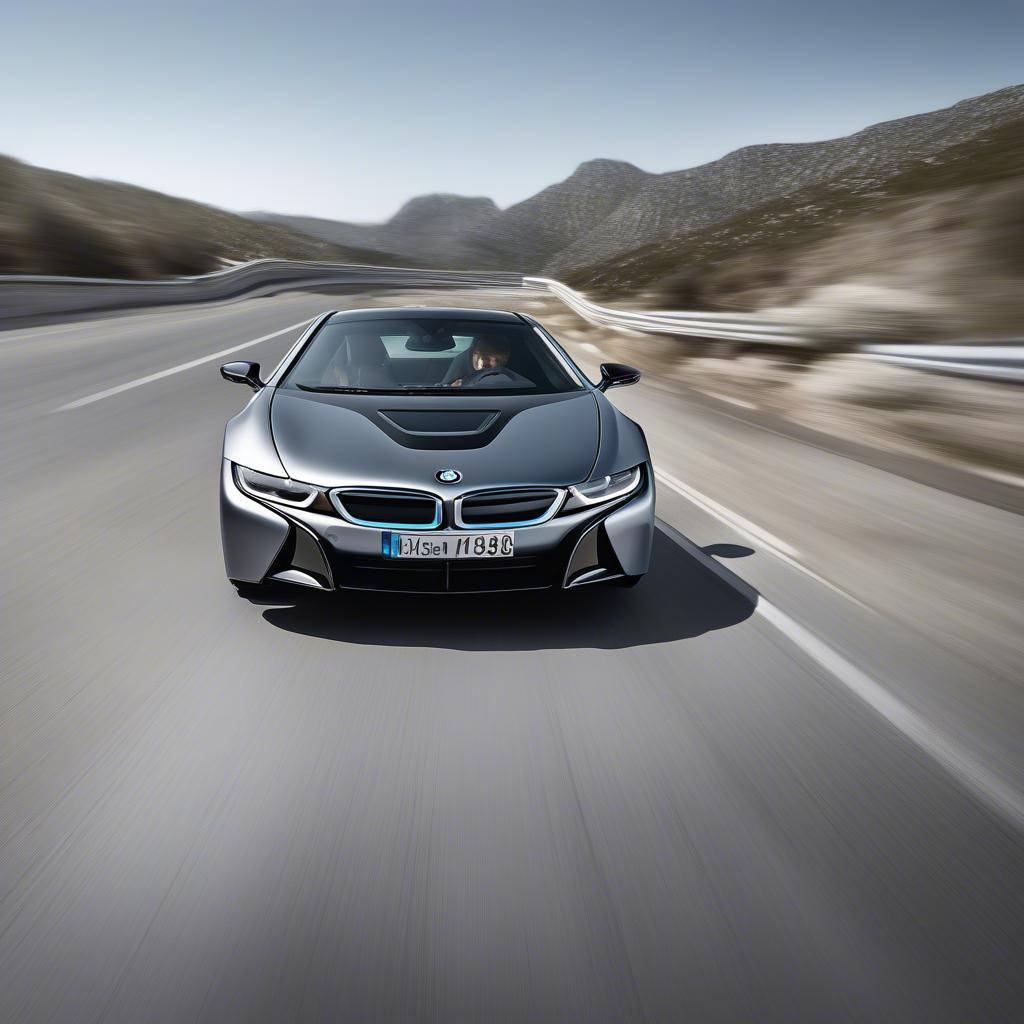 BMW i8 vận hành mạnh mẽ trên đường, thể hiện hiệu suất vượt trội và khả năng xử lý linh hoạt.