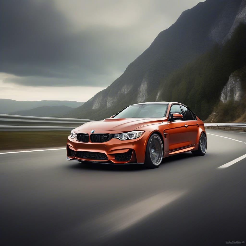 BMW M3 cũ đang chạy trên đường