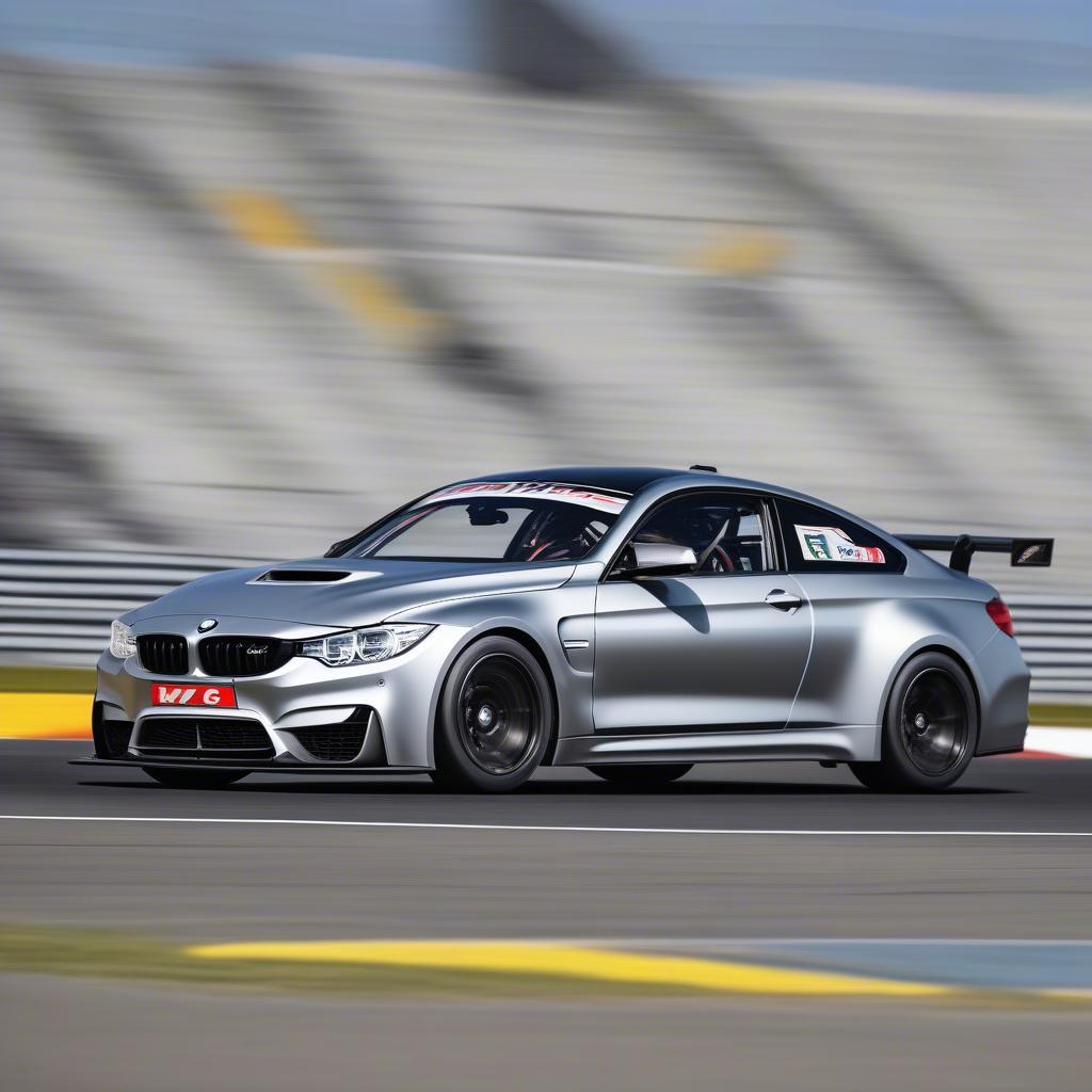 BMW M4 GT lướt như bay trên đường đua, thể hiện sức mạnh và sự linh hoạt.