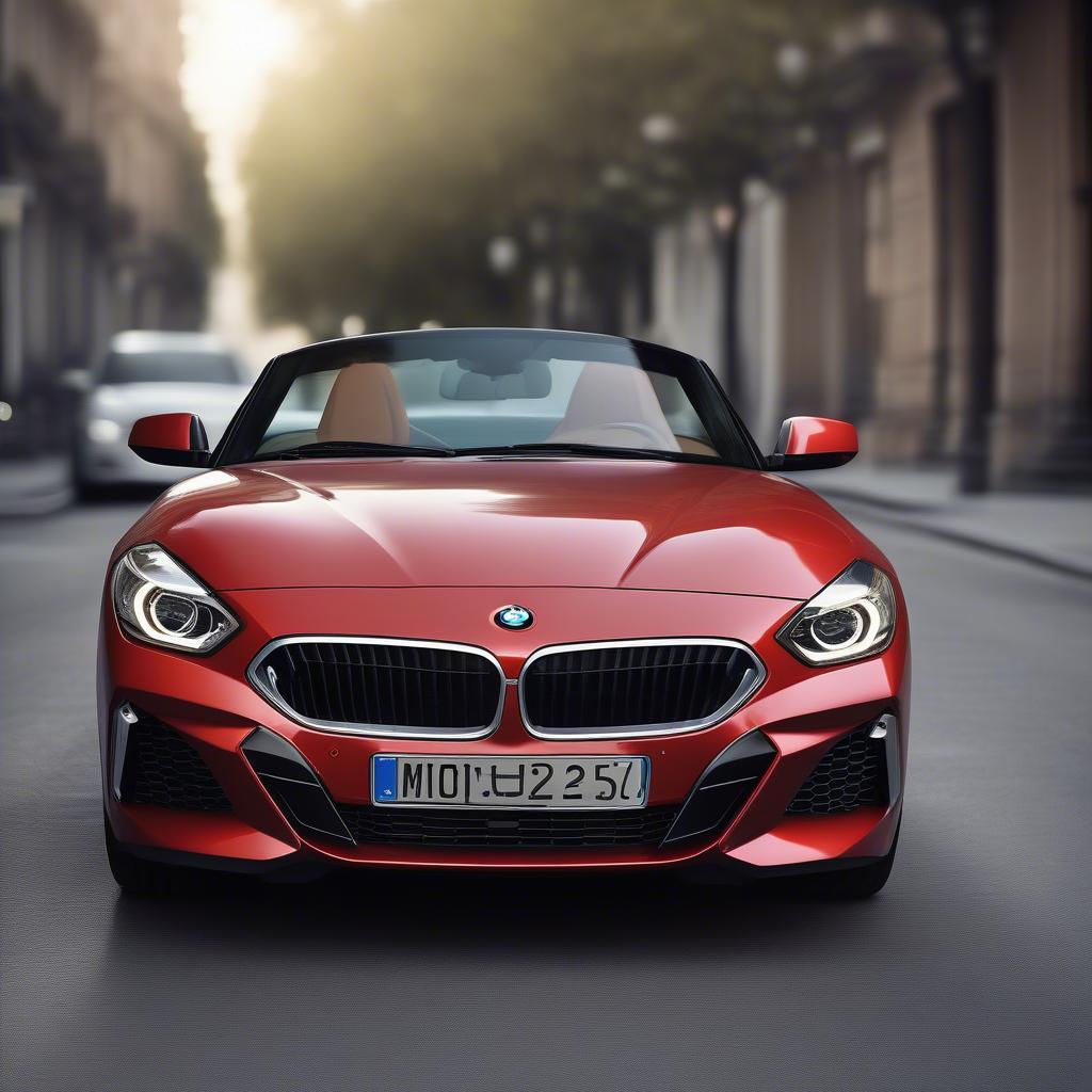 BMW Z4 2015 màu đỏ đang dừng yên