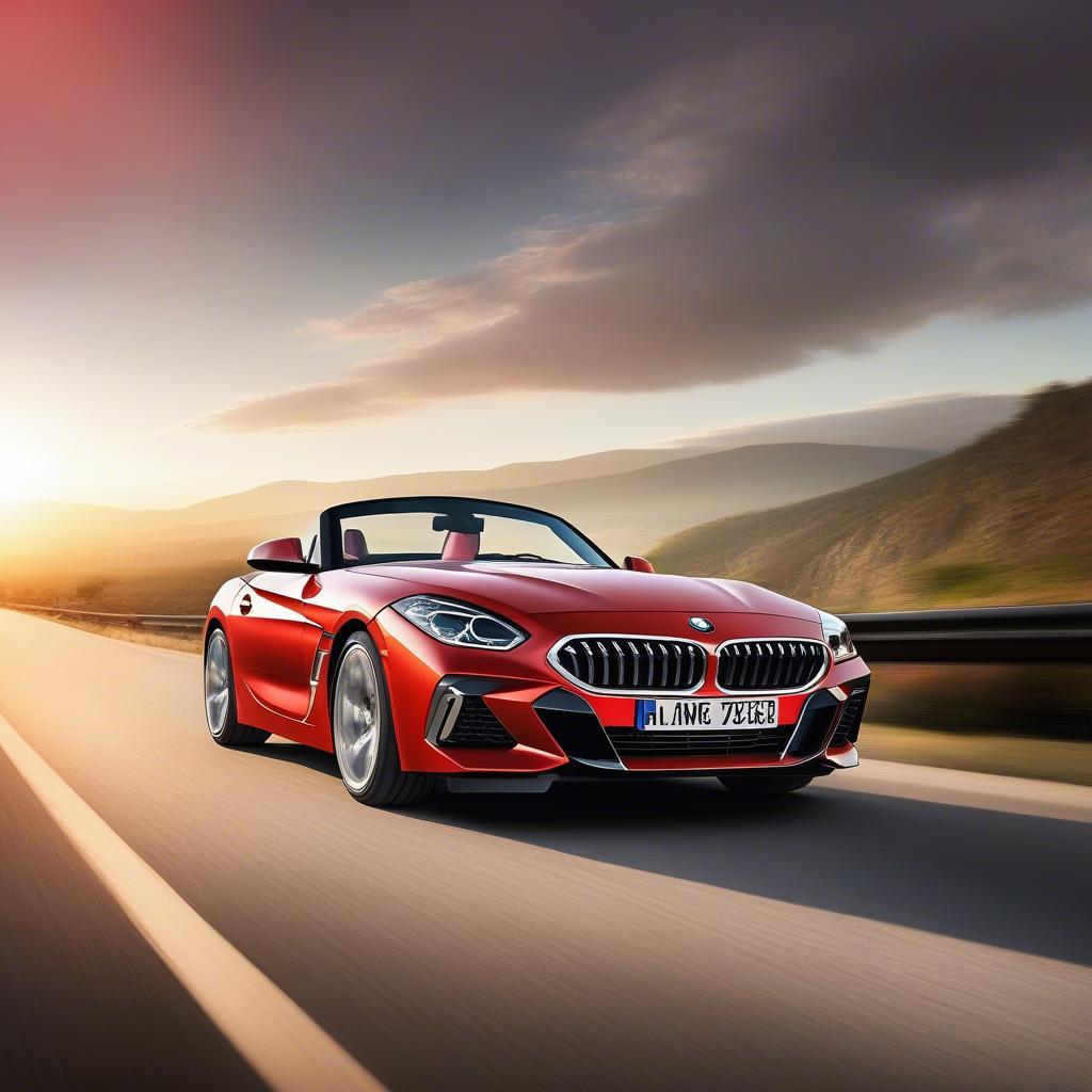 BMW Z4 2017 đỏ trên đường cao tốc