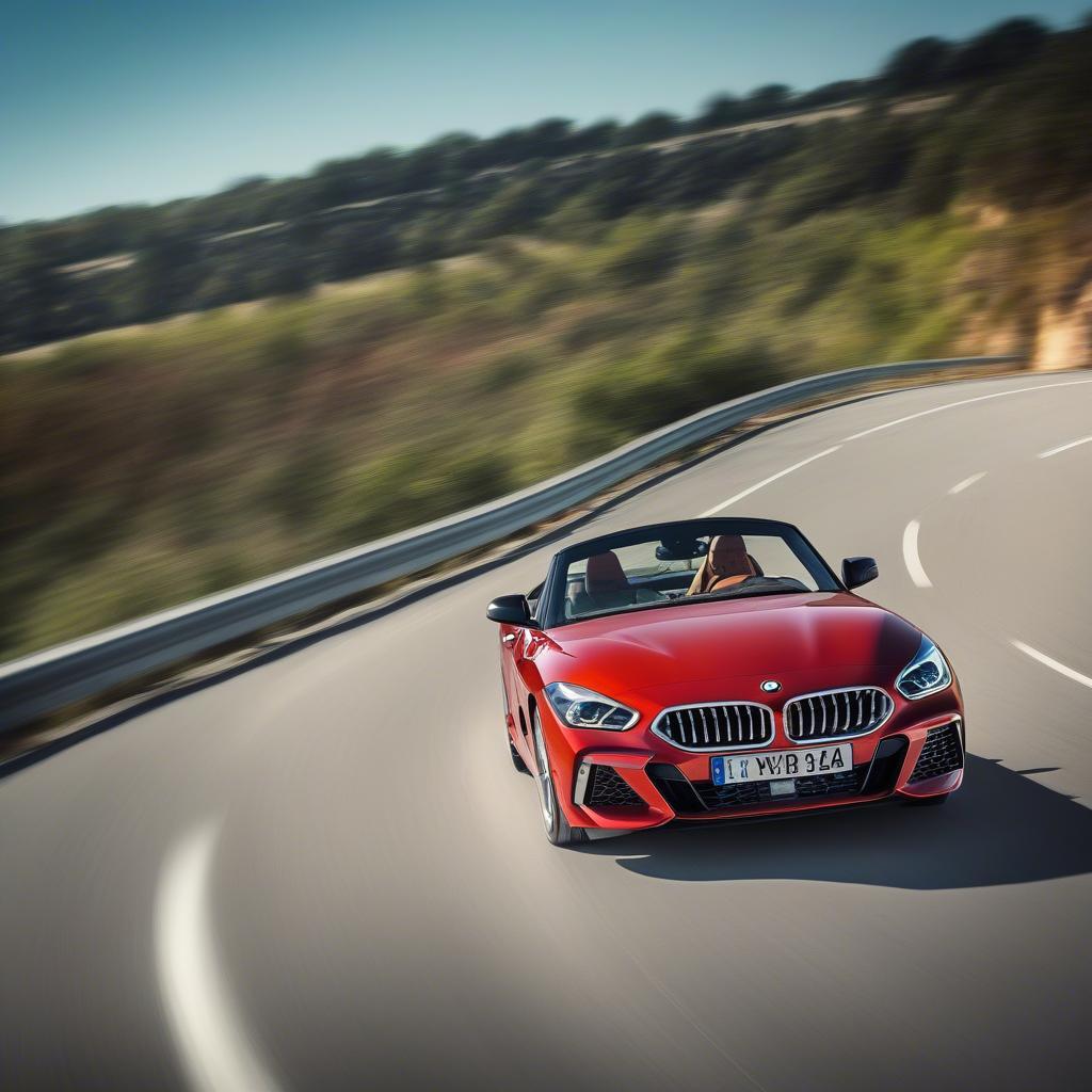 BMW Z4 chạy trên đường cao tốc