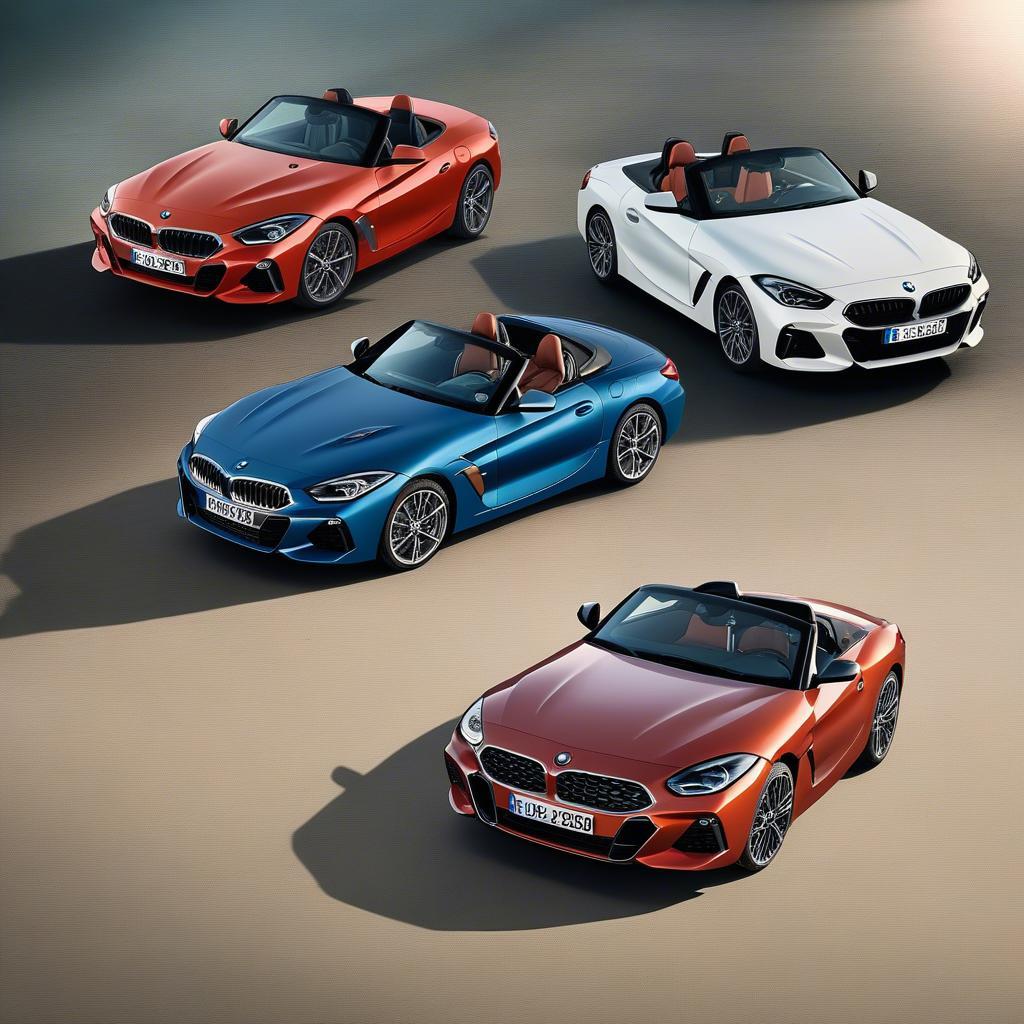 BMW Z4 đa dạng giá - Hình ảnh minh họa về các phiên bản BMW Z4 với mức giá khác nhau