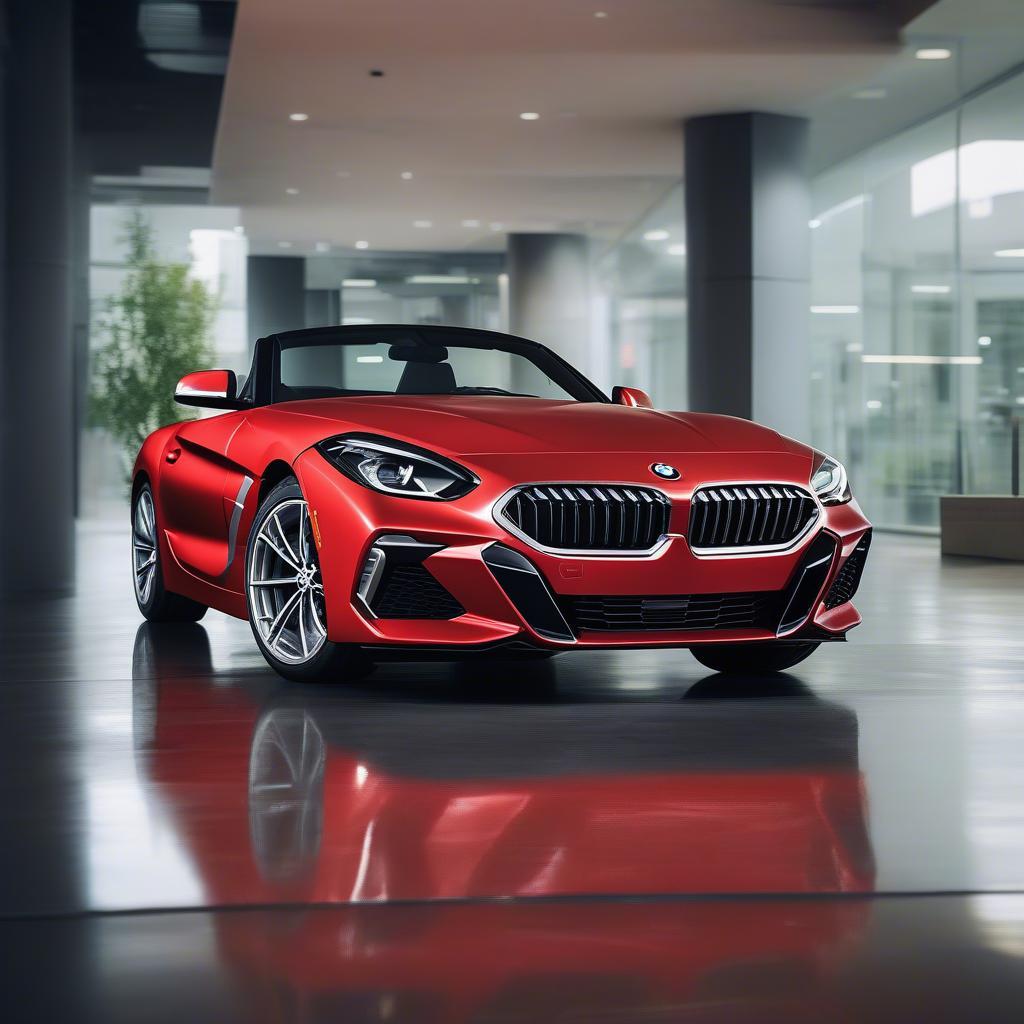 Hình ảnh BMW Z4 đang được trưng bày tại showroom với chương trình lease hấp dẫn.