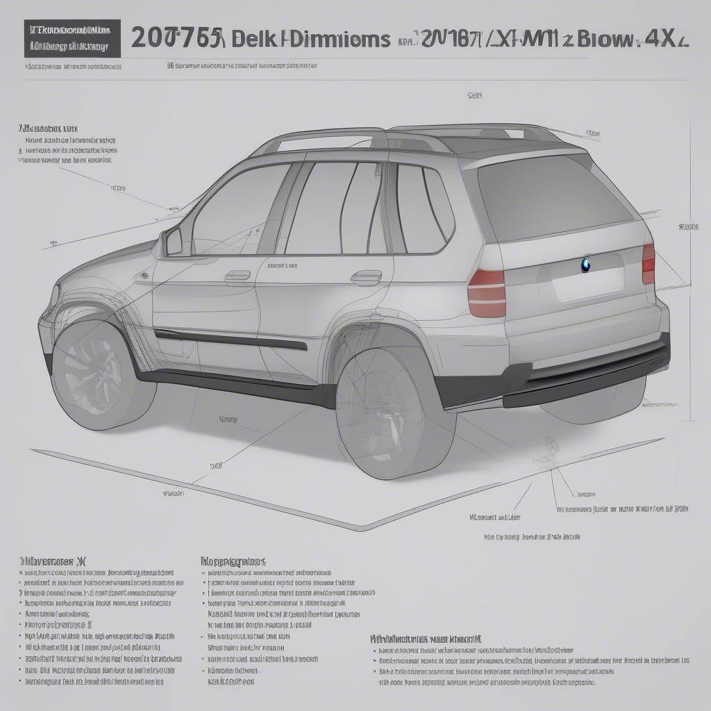 Kích thước tổng thể BMW X5 2007