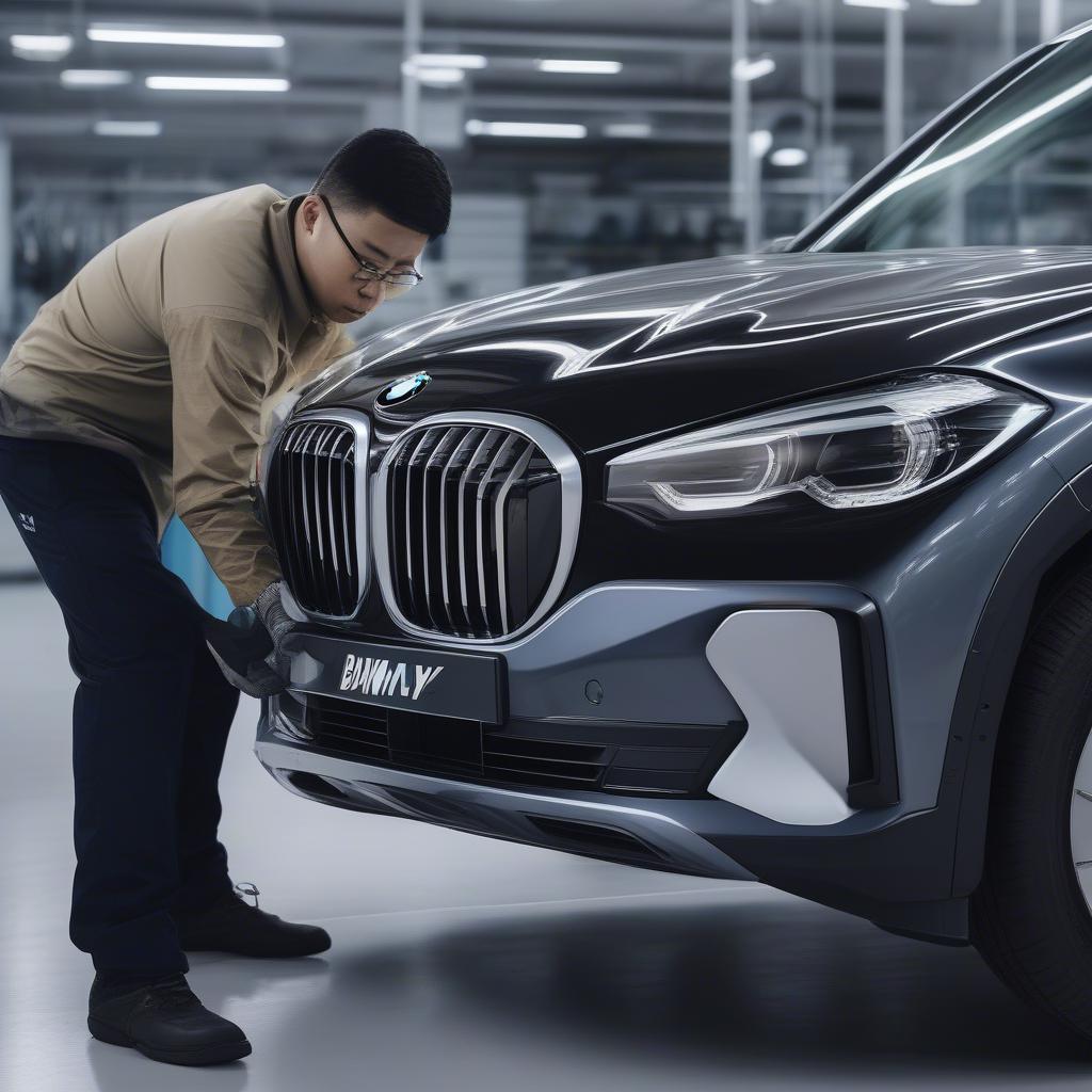 Lắp Đặt Logo BMW Phát Sáng tại BMW Cầu Giấy