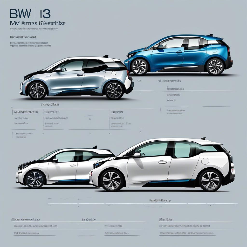 So sánh kích thước BMW i3 với các dòng xe khác