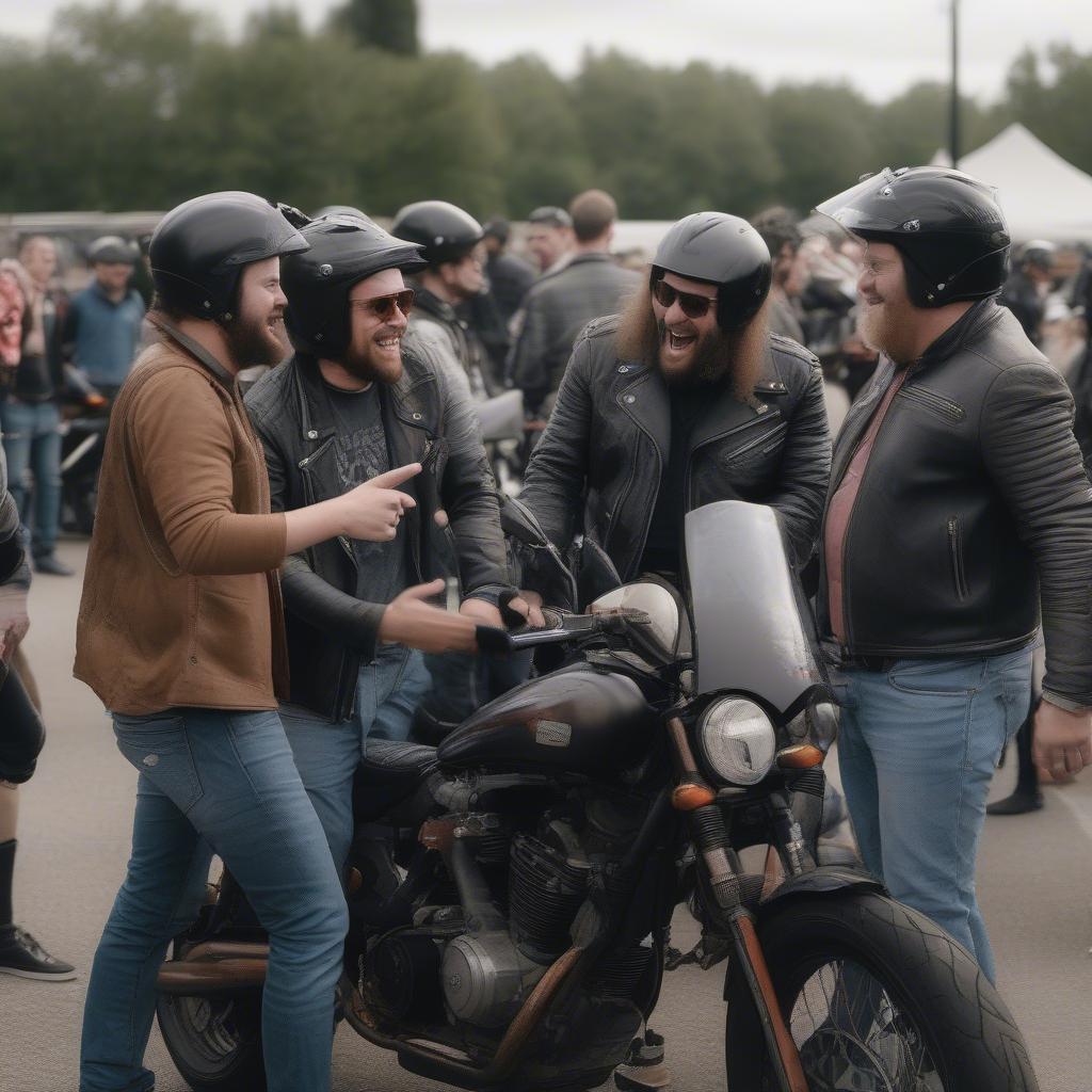 Bikers Networking at the BMW S1000RR Rally