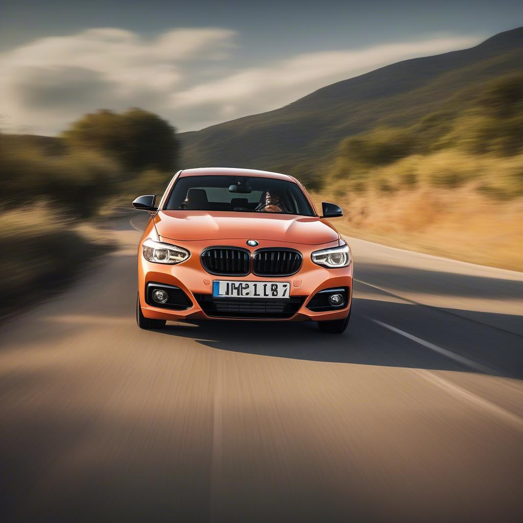 BMW 118i Sunset Orange Trên Đường Phố