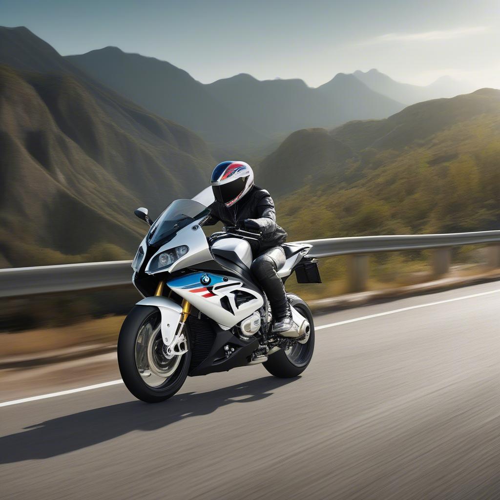 BMW 1200 RR lướt gió trên đường cao tốc