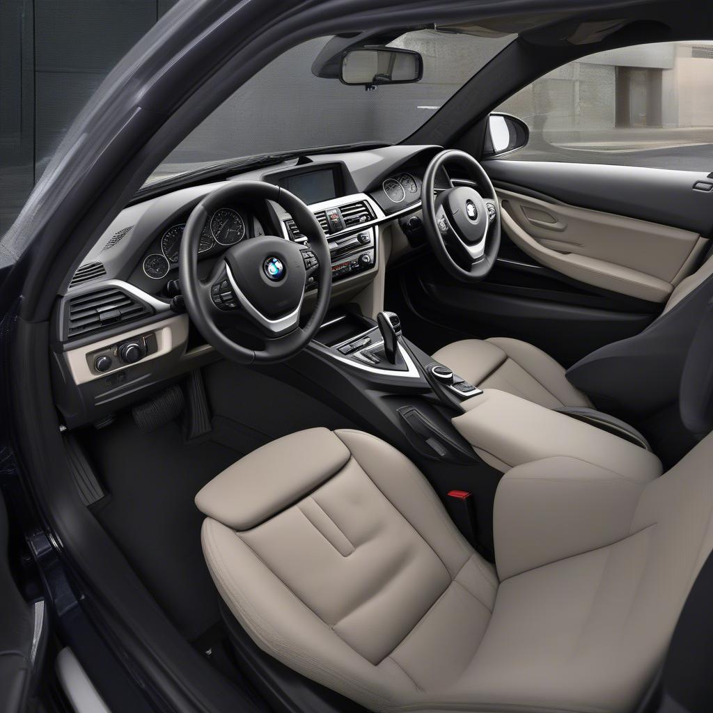 Nội thất BMW 320i 2014 cũ tinh tế và tiện nghi