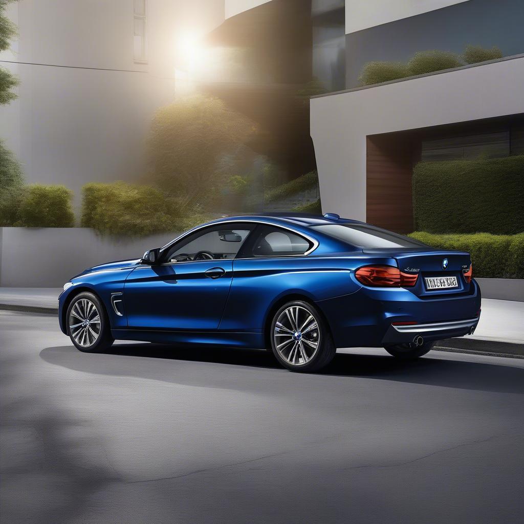 Ngoại thất BMW 420i 2016 màu xanh đậm.