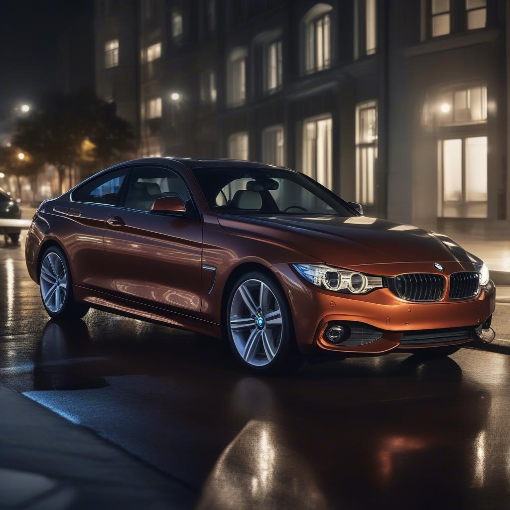 BMW 428i cửa lam mở vào ban đêm