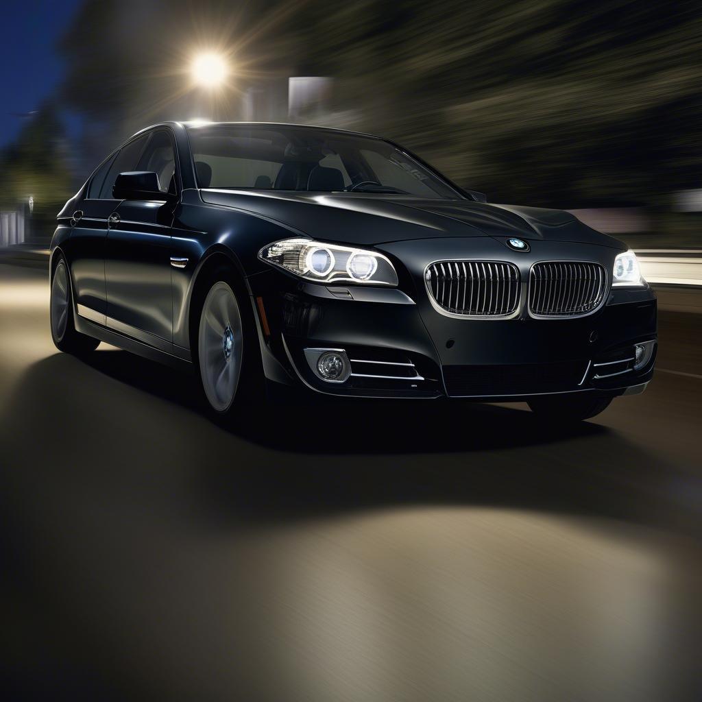 BMW 5 Series 2014 với đèn pha LED sáng rực