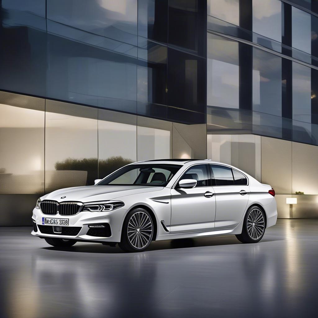 BMW 5 Series màu trắng nổi bật