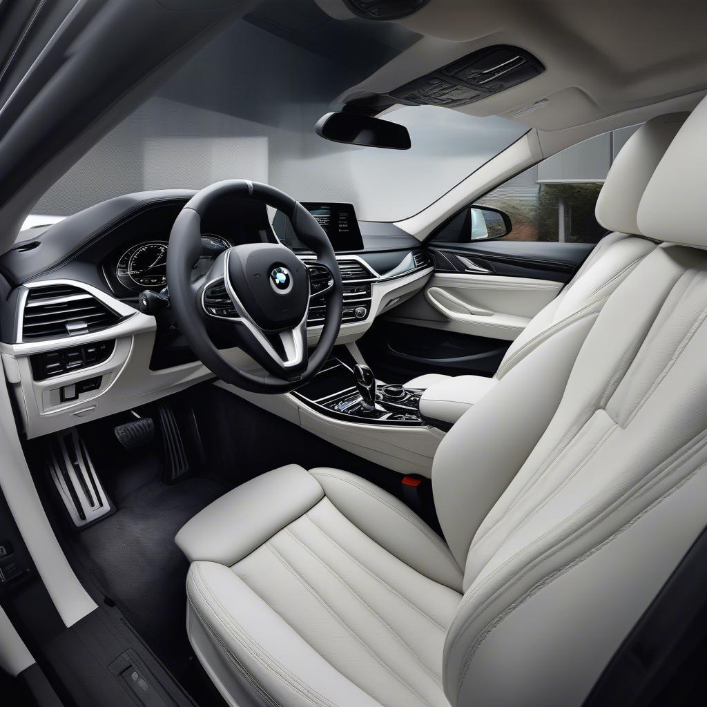 BMW 5 Series White 2019 Nội Thất