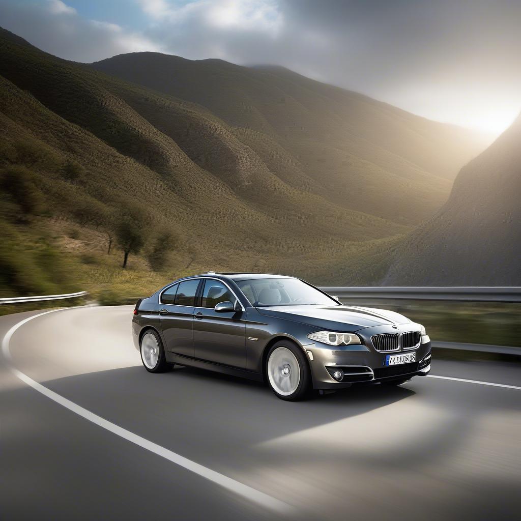 BMW 535i 2014 tăng tốc trên đường