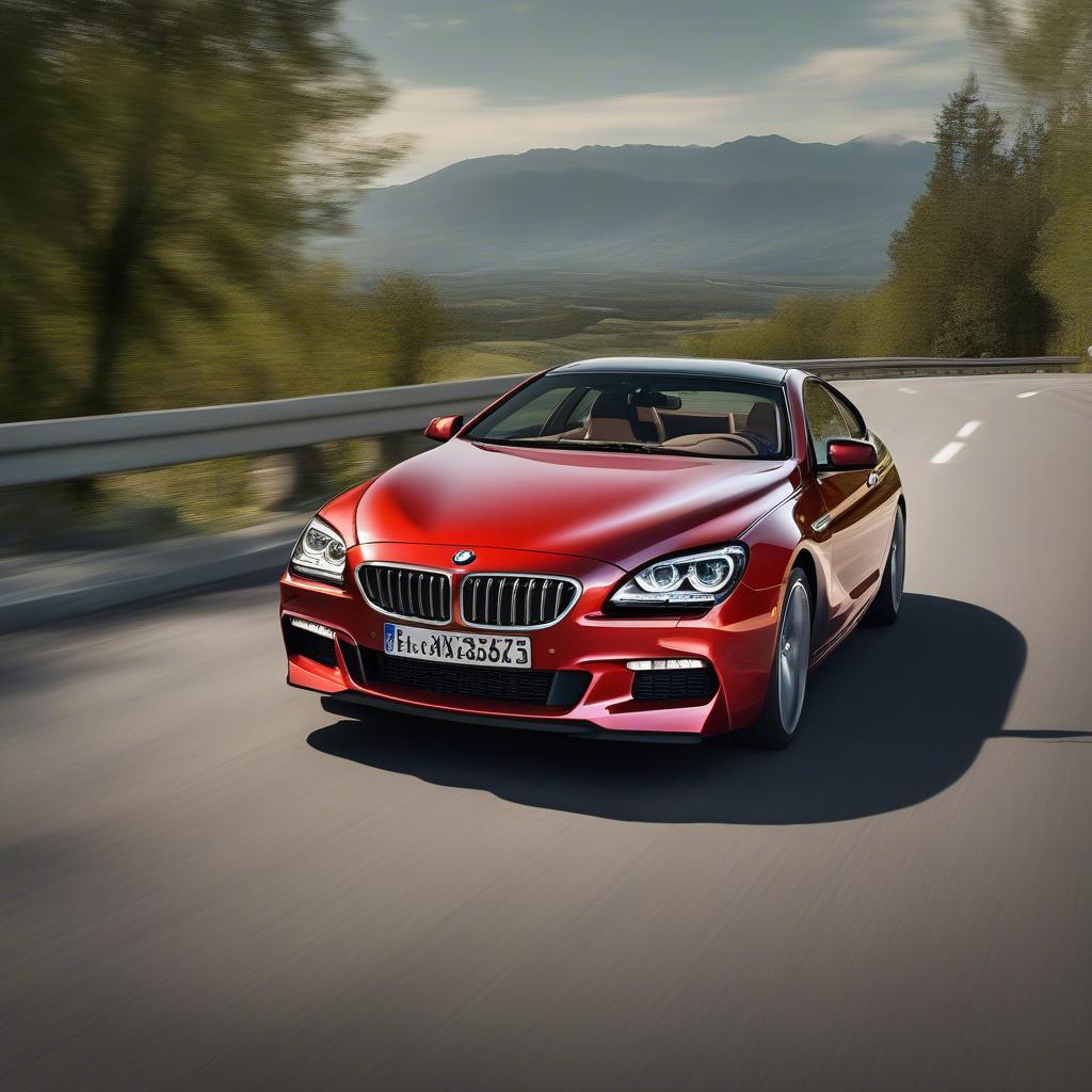 BMW 6 Coupe vận hành mạnh mẽ trên đường cao tốc.