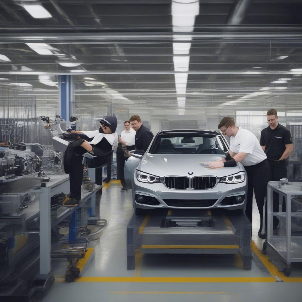 Học viên BMW Apprenticeships Oxford đang thực hành tại nhà máy