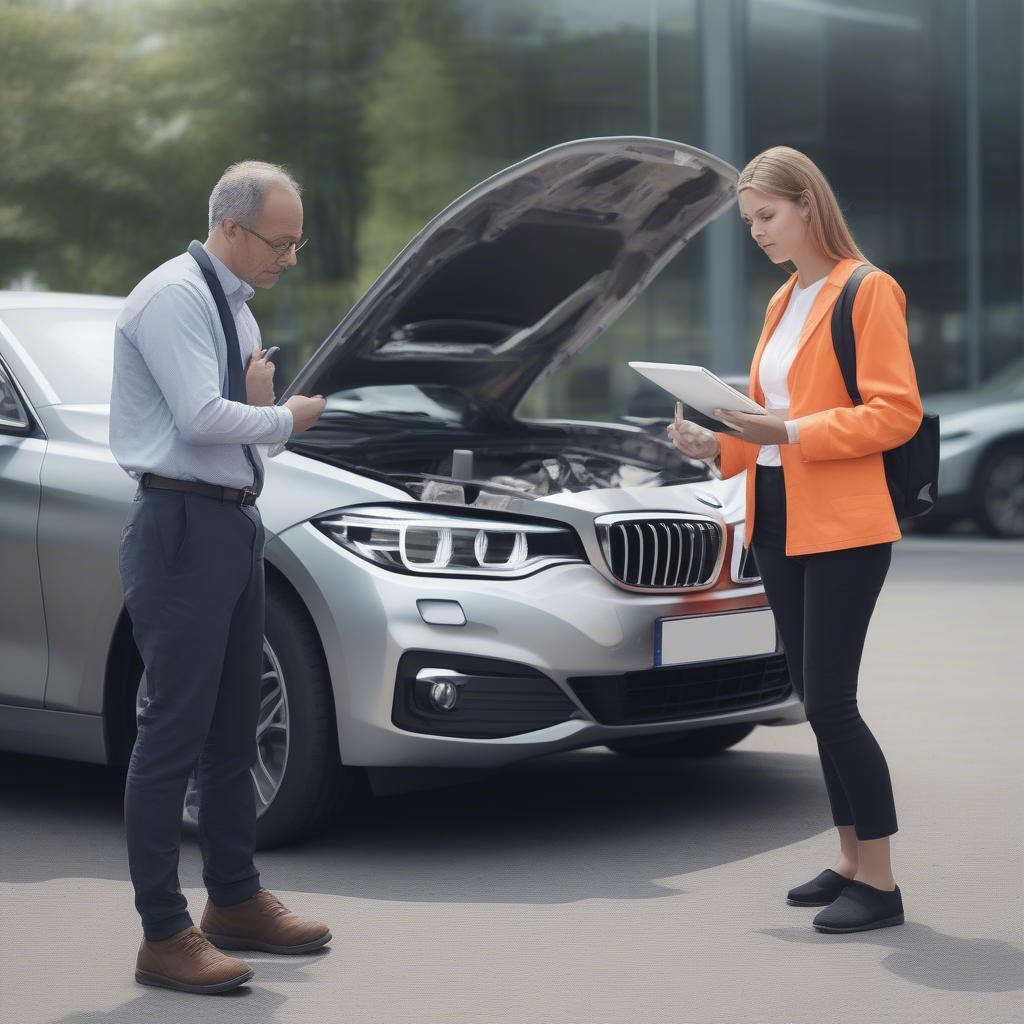 BMW Cầu Giấy hỗ trợ khách hàng tai nạn