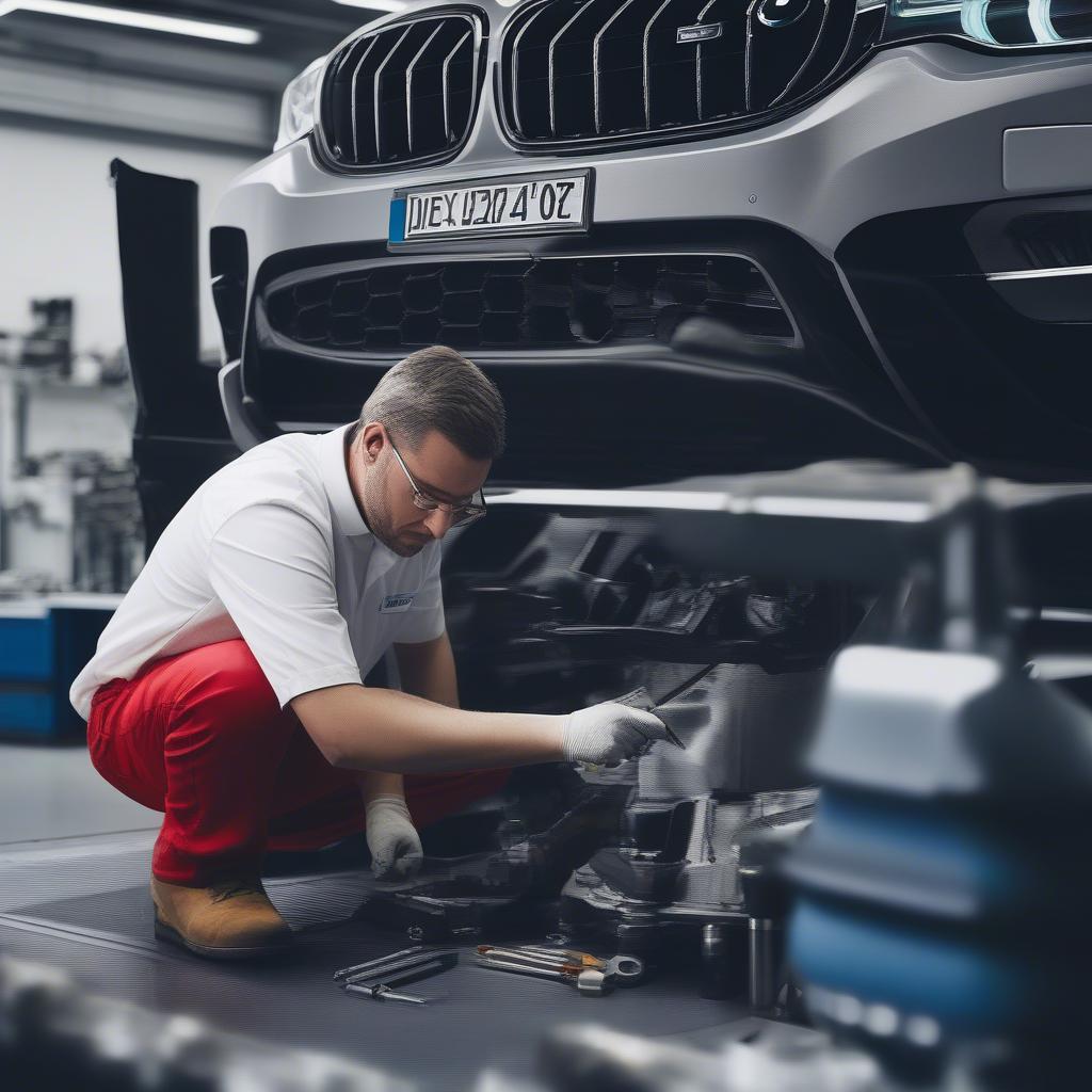 Kỹ thuật viên kiểm tra BMW Direct Parts