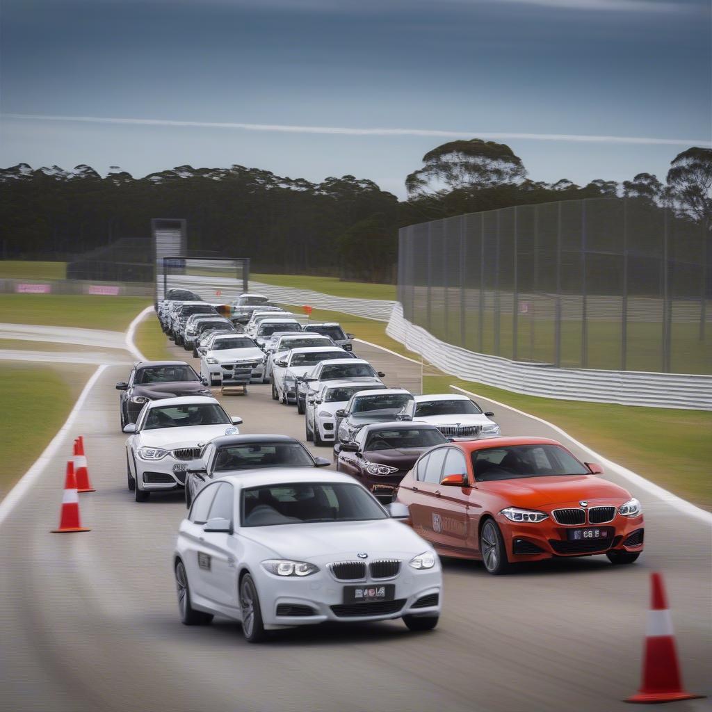 Học viên thực hành kỹ năng lái xe tại BMW Driver Training Australia