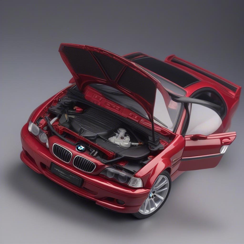 BMW E46 Escala 1/18 màu đỏ nổi bật