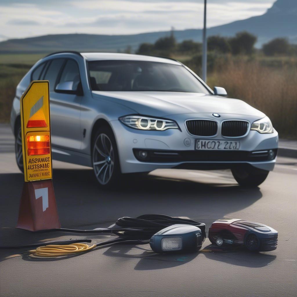 Xe cứu hộ hỗ trợ khách hàng sử dụng dịch vụ BMW Emergency Service