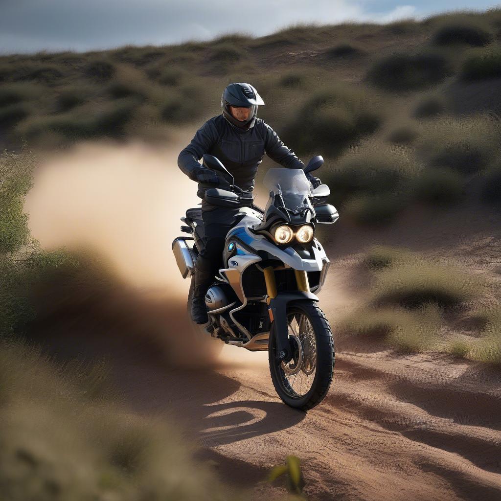 BMW F 750 GS Low trên đường off-road