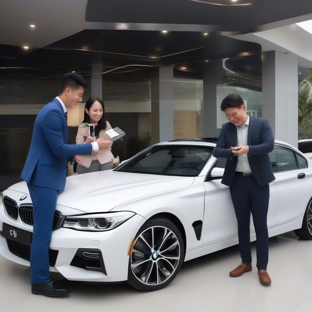 Hình ảnh khách hàng nhận xe BMW tại BMW Cầu Giấy