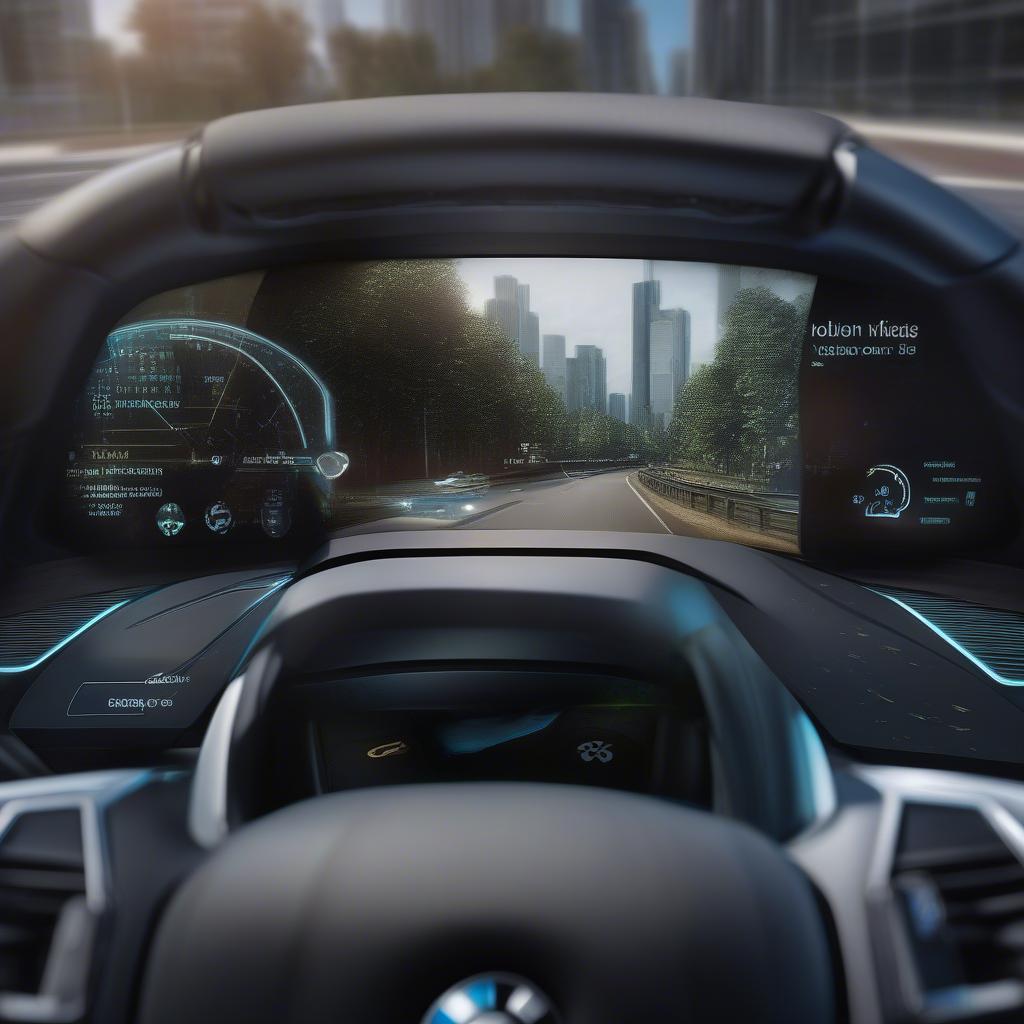 BMW Hologram HUD hiển thị thông tin trên kính lái