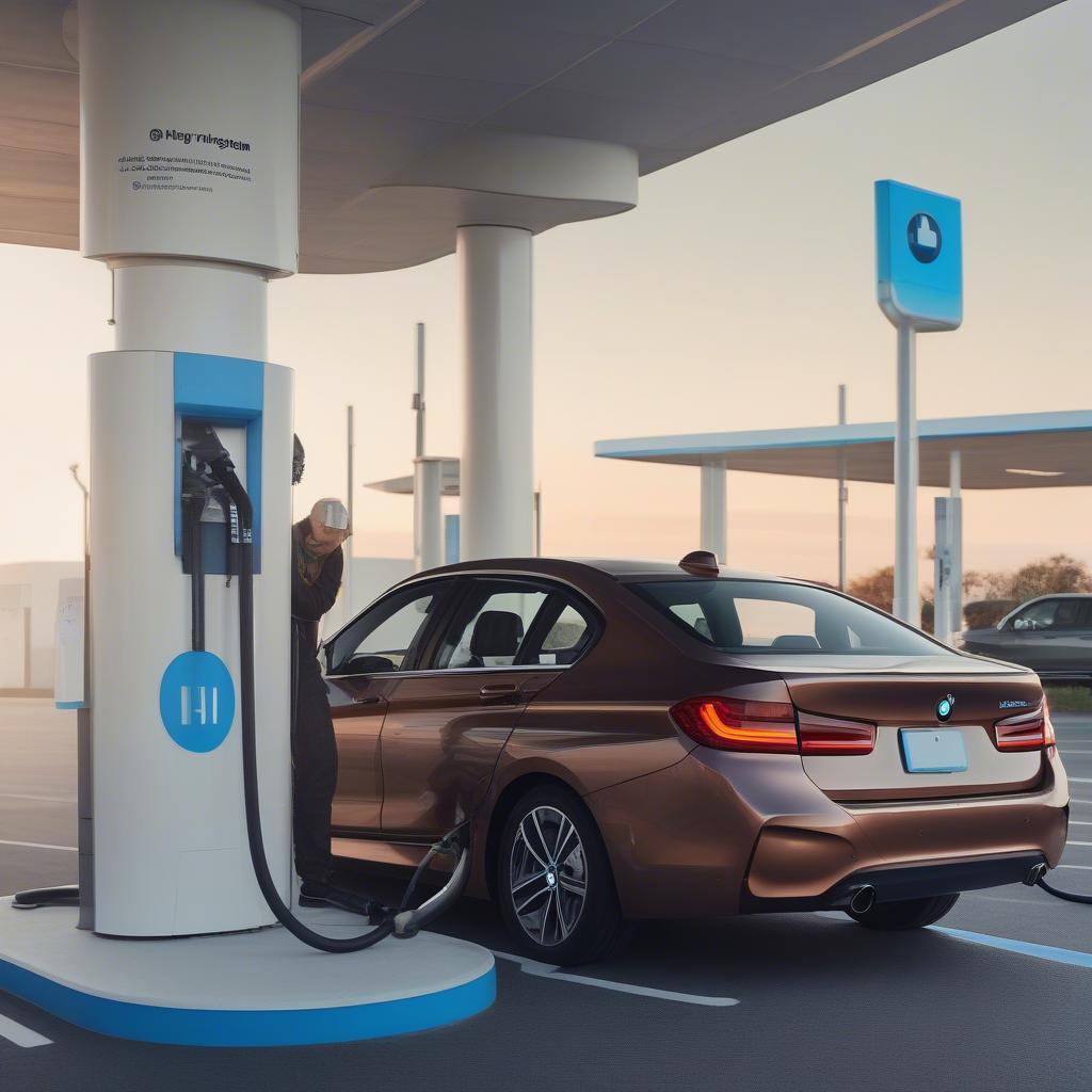 Quá trình nạp nhiên liệu hydrogen cho BMW