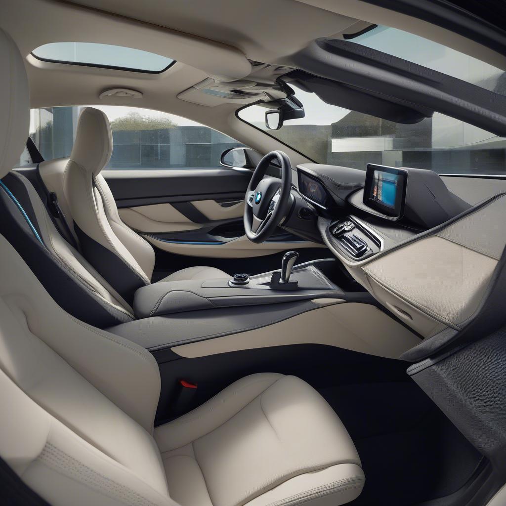 BMW i8 2017: Nội thất hiện đại và sang trọng