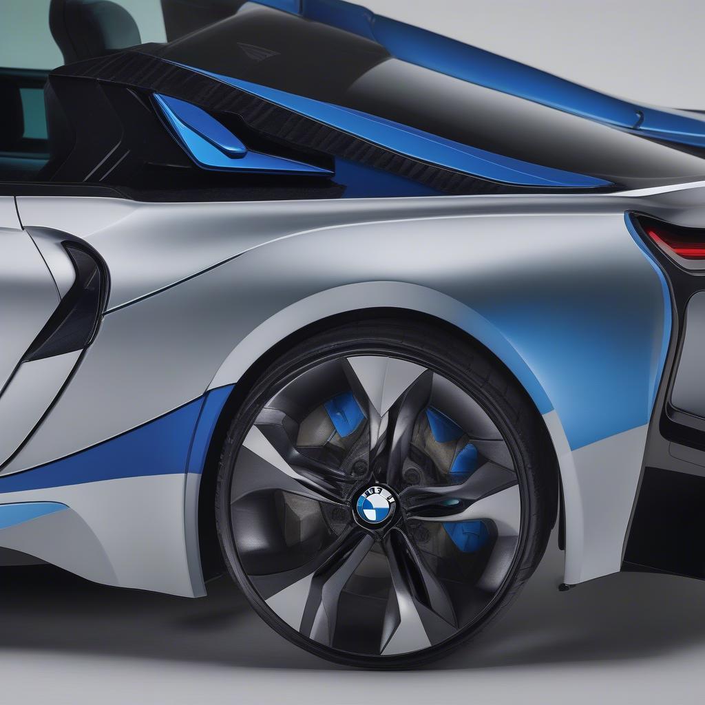 BMW i8 Blå ngoại thất đẹp mắt