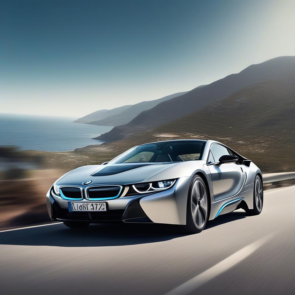 BMW i8 chạy trên đường