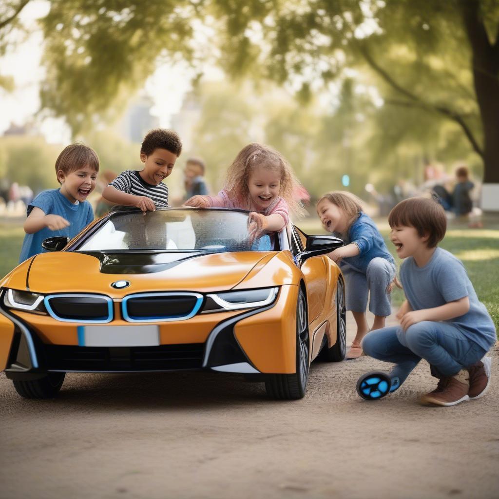 Xe BMW i8 Trẻ Em Trẻ Em Đang Chơi