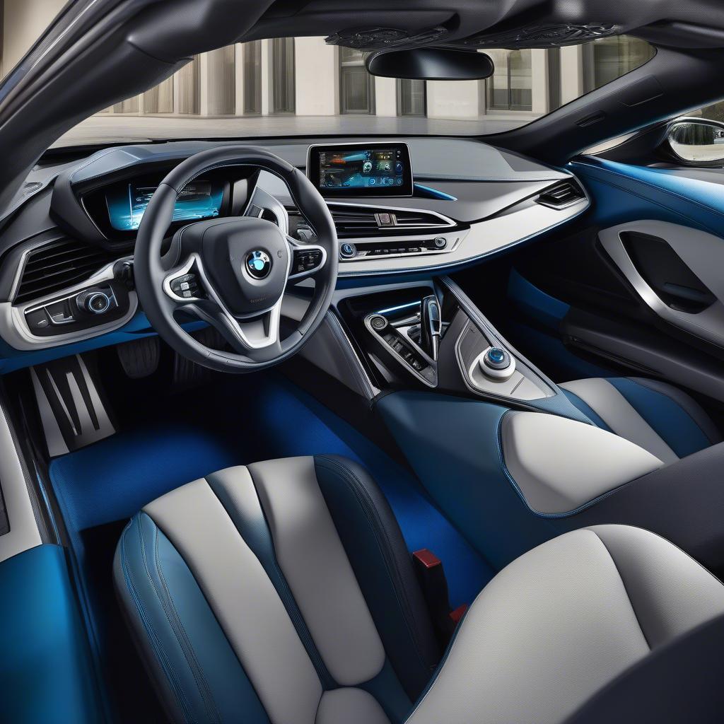 Nội thất BMW i8 Chrome Blue