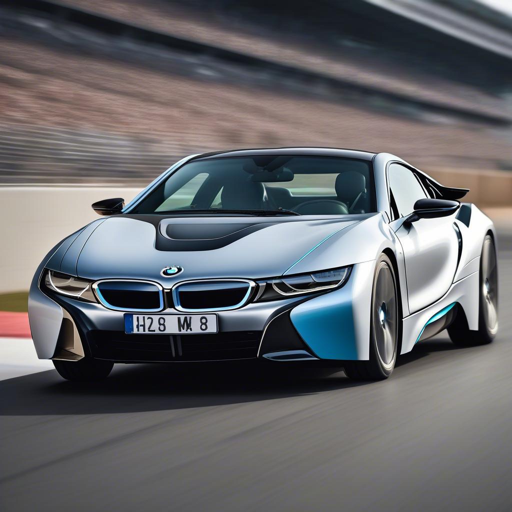 BMW i8 thể hiện hiệu suất mạnh mẽ trên đường đua