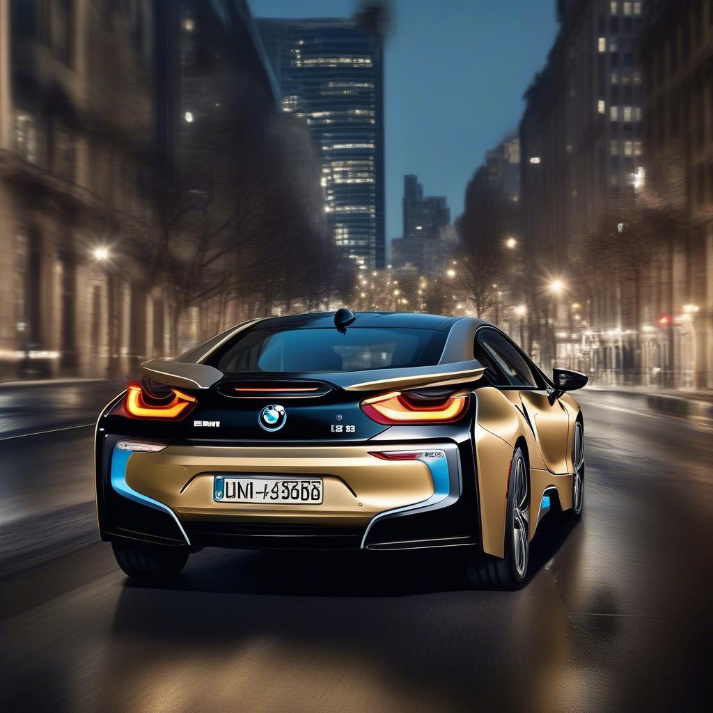 BMW i8 mạ vàng đô thị