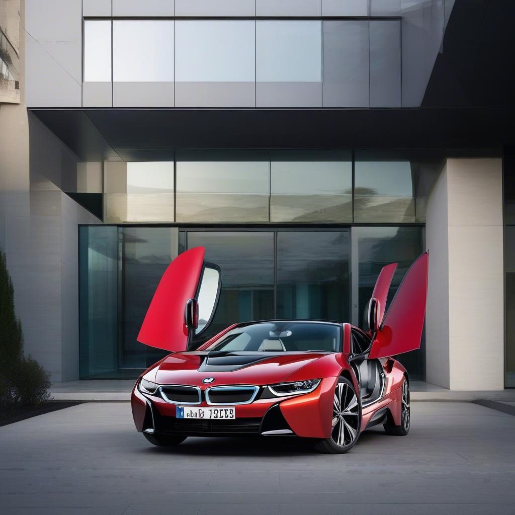 BMW i8 màu đỏ đẳng cấp