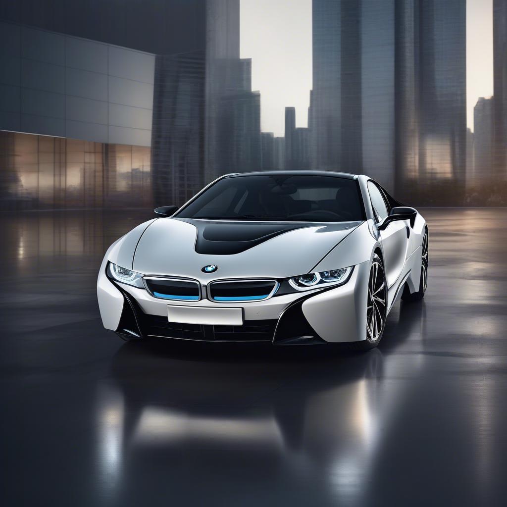 Thiết kế ngoại thất đột phá của BMW i8 màu trắng