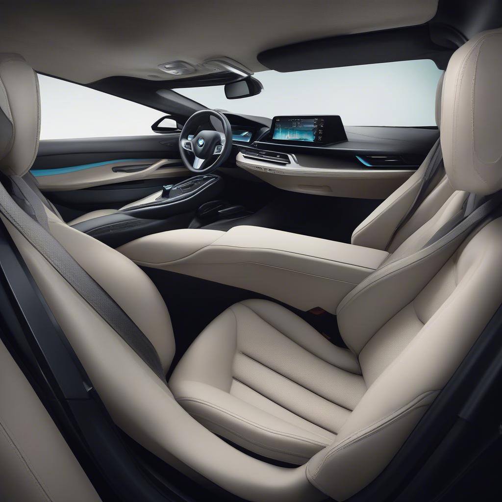 Nội thất BMW i8 sang trọng và hiện đại