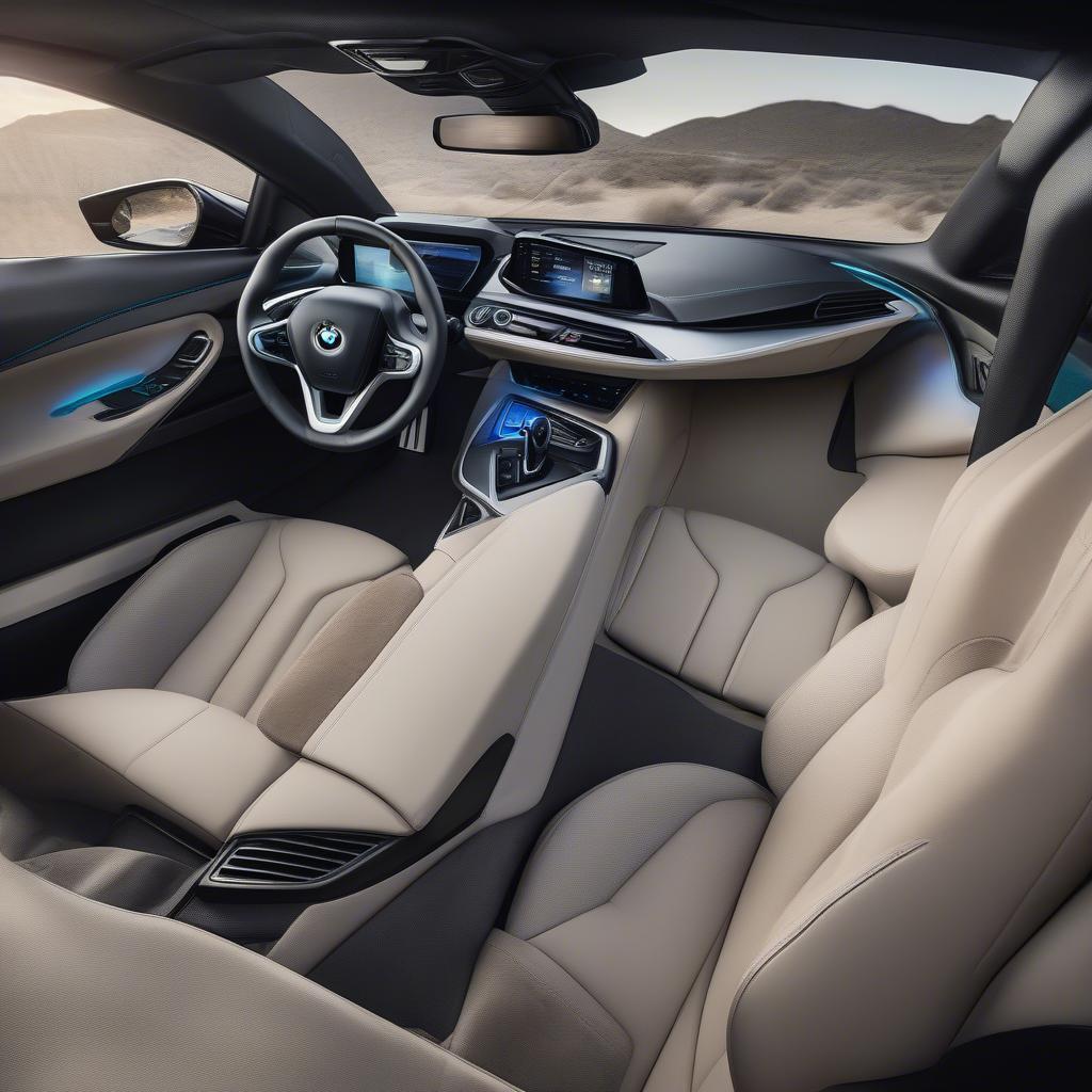 Nội thất hiện đại và sang trọng của BMW i8