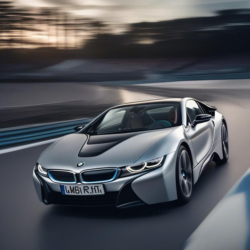 BMW i8 tăng tốc trên đường đua