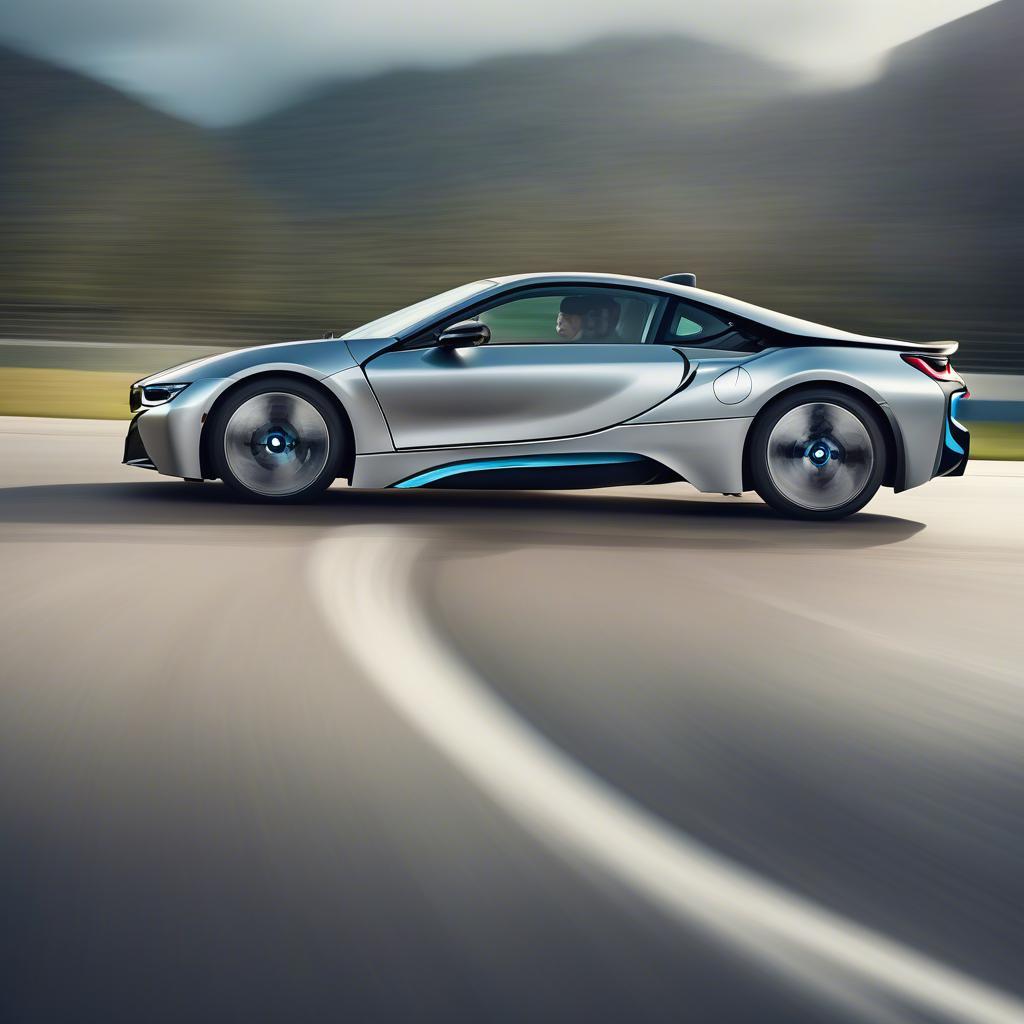 BMW i8 đạt tốc độ cao trên đường đua