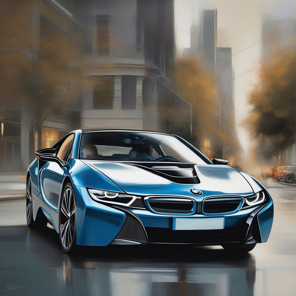 Tranh vẽ BMW i8: Món quà ý nghĩa cho người đam mê tốc độ và nghệ thuật.